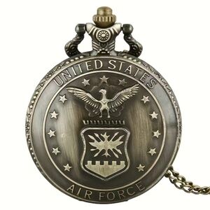 New Vintage American Air Force Quartz Pocket Watch, Gift For A Military Fan